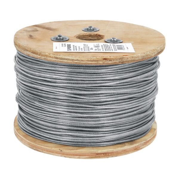 Metro de cable rígido 1/16 acero 7x7 recubierto PVC 300 m 48804