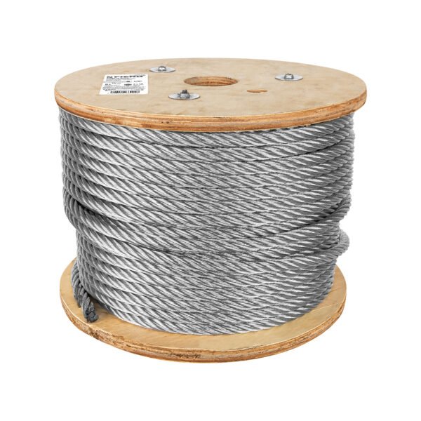 Metro de cable flexible 1/2 de acero 7x19 hilos 75 m 48819