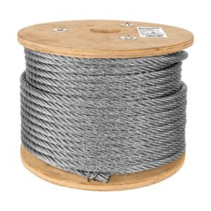 Metro de cable rígido 1/2 de acero 7x7 hilos 75 m Fiero 48815