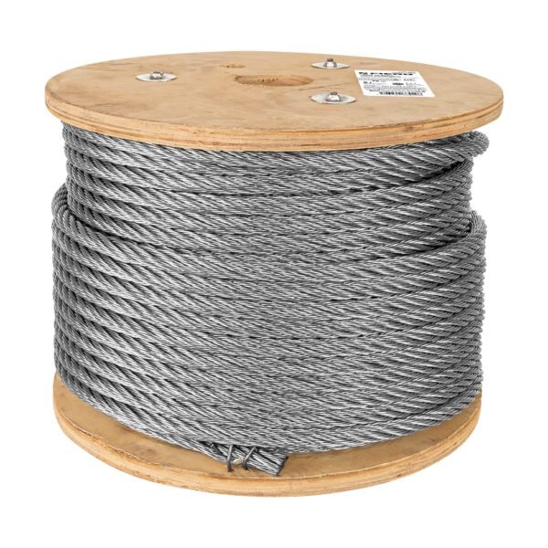 Metro de cable rígido 1/2 de acero 7x7 hilos 75 m Fiero 48815