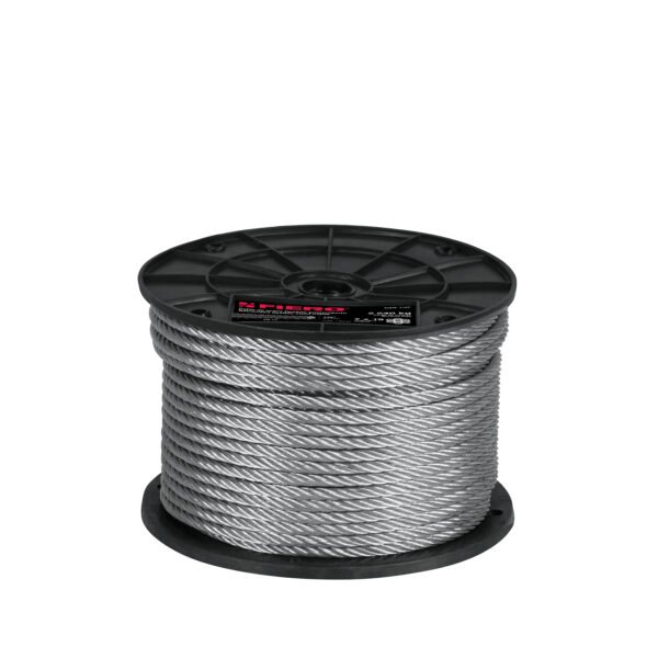 Metro de cable flexible 1/4 de acero 7x19 hilos 75 m 44213