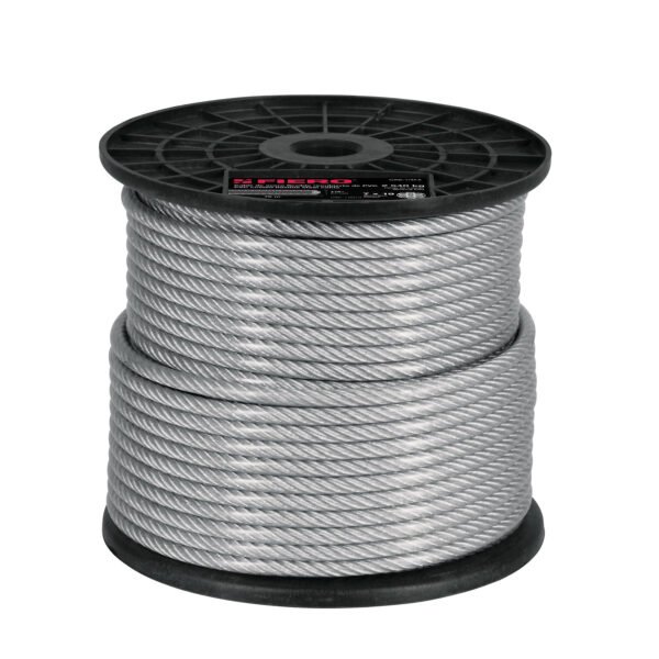 Metro cable flexible 1/4 acero 7x19 recubierto PVC 75 m 44224