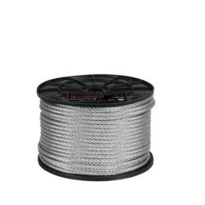Metro de cable rígido 1/4 de acero 7x7 hilos 75 m Fiero 44207
