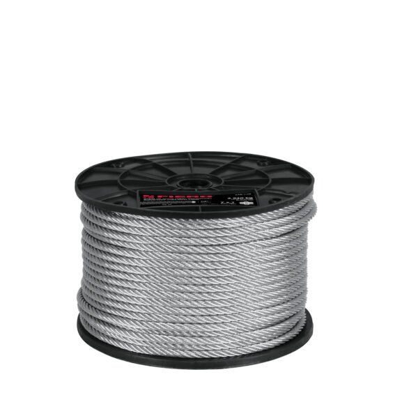 Metro de cable rígido 1/4 de acero 7x7 hilos 75 m Fiero 44207