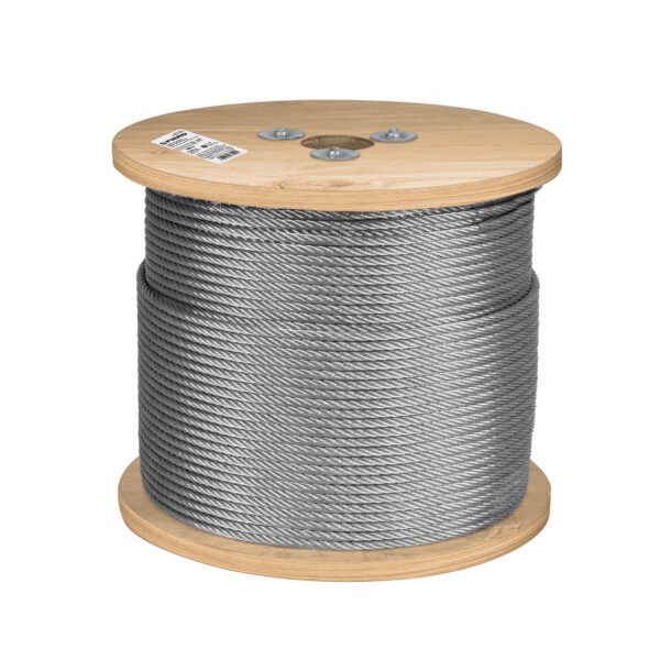 Metro de cable rígido 1/4 de acero 7x7 hilos 300 m Fiero 48799