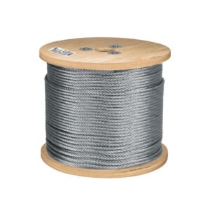 Metro de cable rígido 1/4 acero 7x7 recubierto PVC 300 m 48808