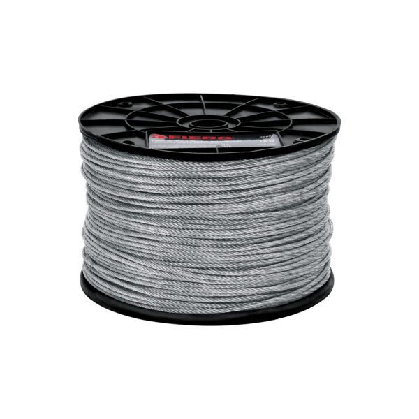Metro de cable flexible 1/8 de acero 7x19 hilos 300 m 48801