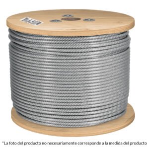 Metro cable flexible 1/8 acero 7x19 recubierto PVC 300 m 48810