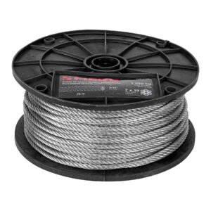 Metro de cable flexible 3/16 de acero 7x19 hilos 75 m 44212