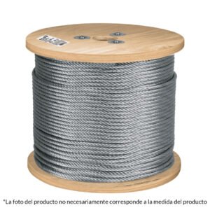 Metro de cable flexible 3/16 de acero 7x19 hilos 300 m 48802