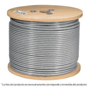 CAB-3-16RX3.jpg Metro de cable rígido 3/16 acero 7x7 recubierto PVC 300 m 48807
