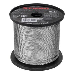 CAB-3-32F.jpg Metro de cable flexible 3/32 de acero 7x19 hilos 75 m 44214
