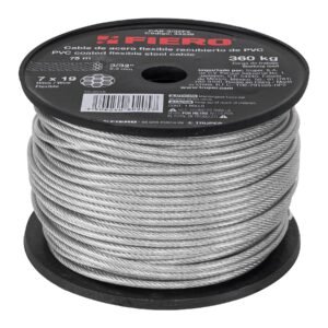 Metro cable flexible 3/32 acero 7x19 recubierto PVC 75 m 44226