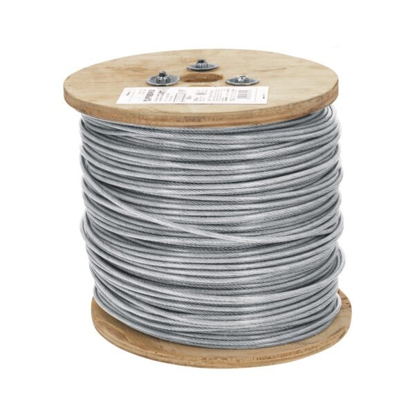 Metro de cable rígido 3/32 acero 7x7 recubierto PVC 300 m 48805