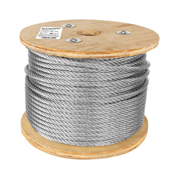Metro de cable flexible 3/8 de acero 7x19 hilos 75 m 48817