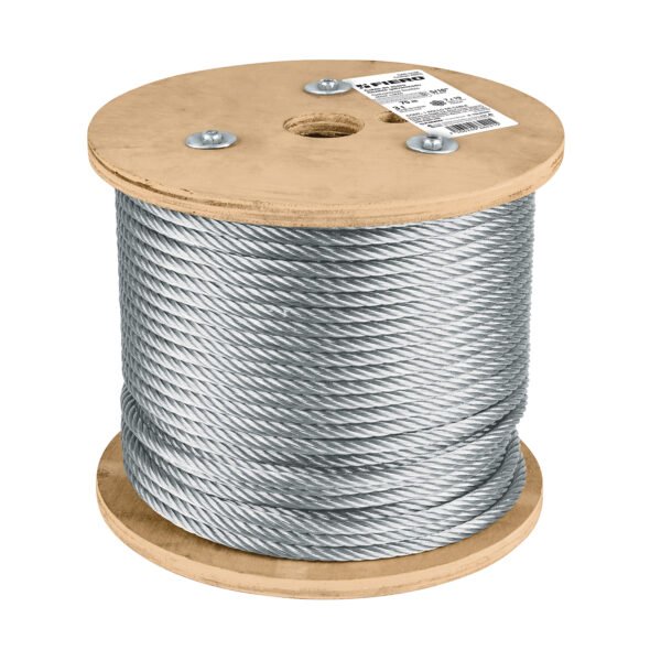 Metro de cable flexible 5/16 de acero 7x19 hilos 75 m 48816