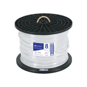 CAB-8B-500.jpg Metro de cable THHW-LS 8 AWG blanco en carrete de 500 m 40115