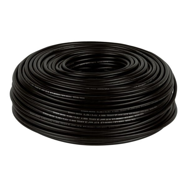 Rollo de 100 m de cable THHW-LS 8 AWG negro Volteck 46050