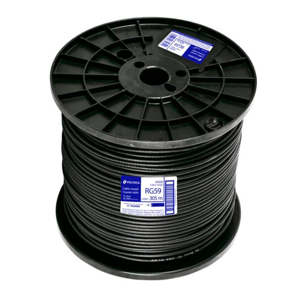 Metro de cable coaxial RG59 en carrete de 305 m Volteck 45028