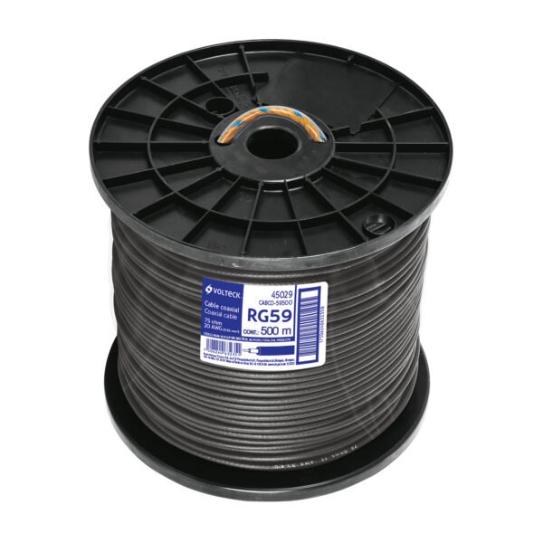 Metro de cable coaxial RG59 en carrete de 500 m Volteck 45029