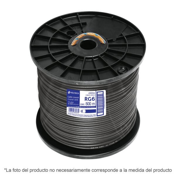 Metro de cable coaxial RG6 en carrete de 305 m Volteck 45030