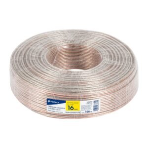CABO-16P.jpg Rollo de 100 m cable polarizado transparente p/bocina 16 AWG 46269