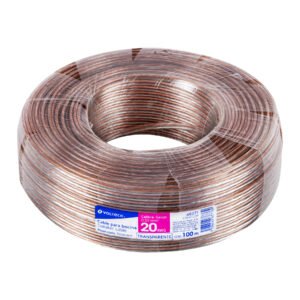 CABO-20P.jpg Rollo de 100 m cable polarizado transparente p/bocina 20 AWG 46271