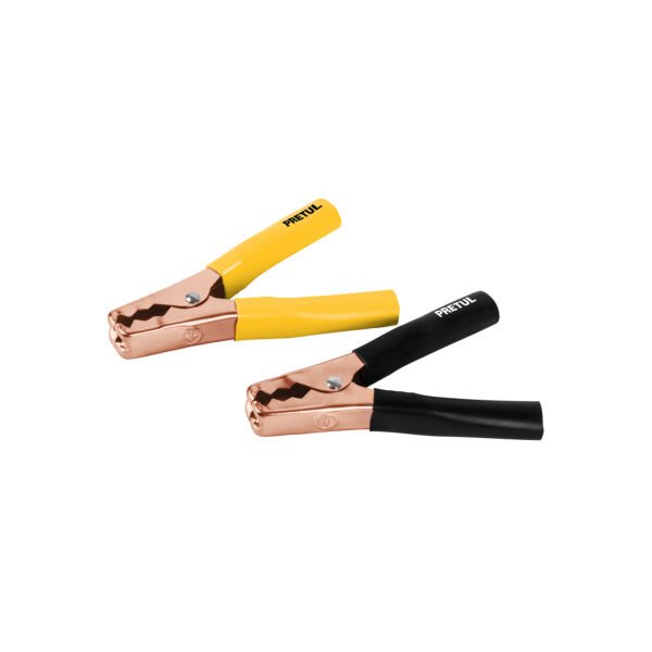 Caballete con 2 caimanes para cables pasa corriente Pretul 20123