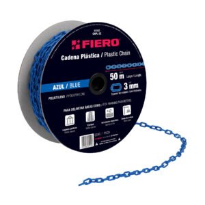 Metro de cadena de 3 mm de plástico azul carrete de 50 m 44163
