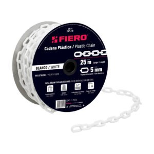 Metro de cadena de 5 mm de plástico blanca carrete de 25 m 44171