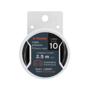 CAPRI-10N.jpg Carrete con 2.5 m de cable primario negro calibre 10 Truper 101117