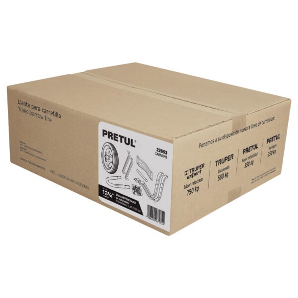 Caja c/llanta imponchable y acc. p/carretilla roja PRETUL 22653
