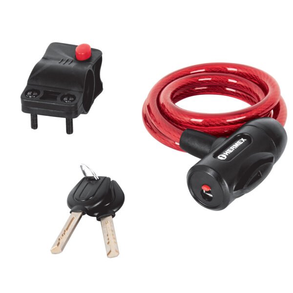 Candado de cable con llave 10 mm X 1.0 m HERMEX 43922