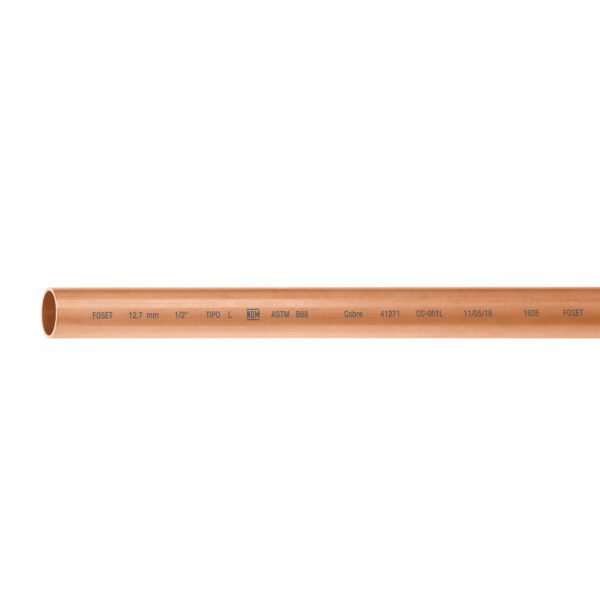 Tubo de 1/2 de cobre tipo L de 3m 1.2kg FOSET 41271