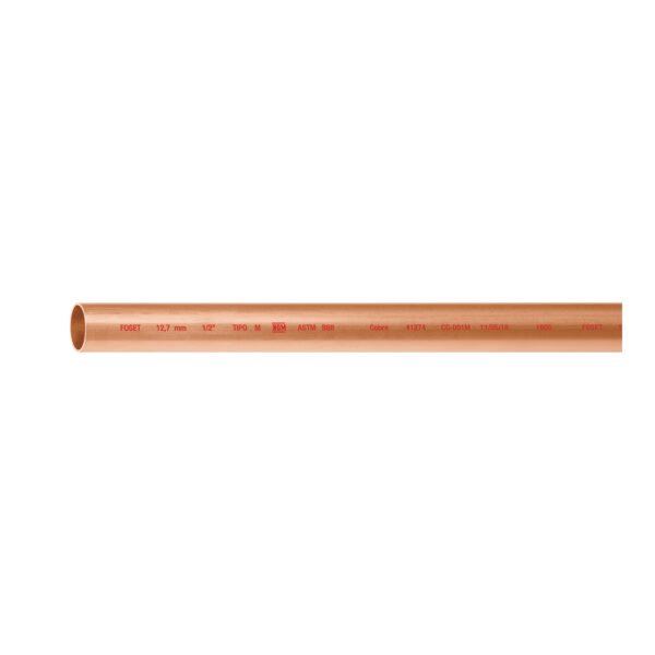 Tubo de 1/2 de cobre tipo M de 3m 0.9kg FOSET 41274