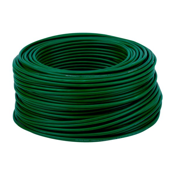 Rollo de 100 metros de cable THW CCA 10 AWG verde Basic 40211