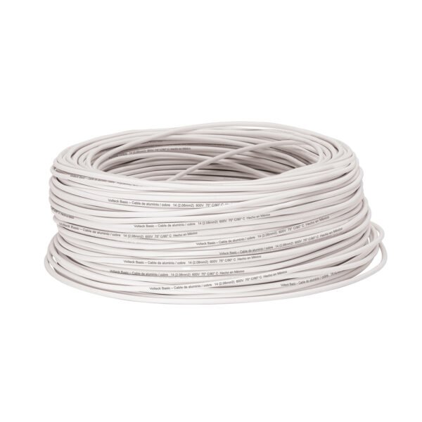 Rollo de 100 metros de cable THW CCA 14 AWG blanco Basic 40216