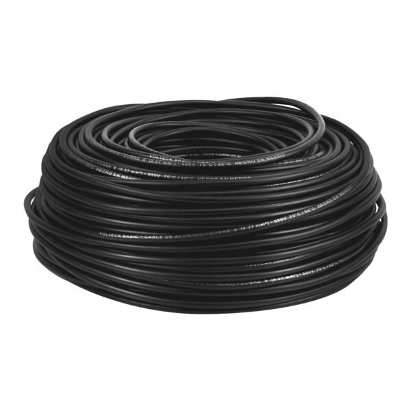Rollo de 100 metros de cable THW CCA 8 AWG negro Basic 40205