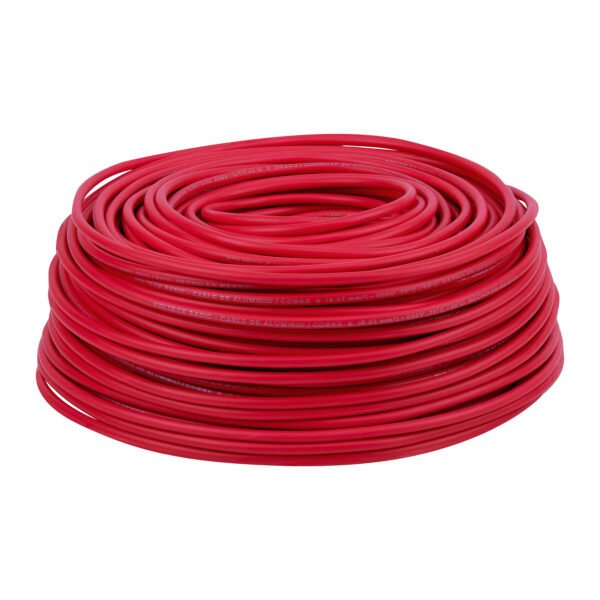 Rollo de 100 metros de cable THW CCA 8 AWG rojo Basic 40206