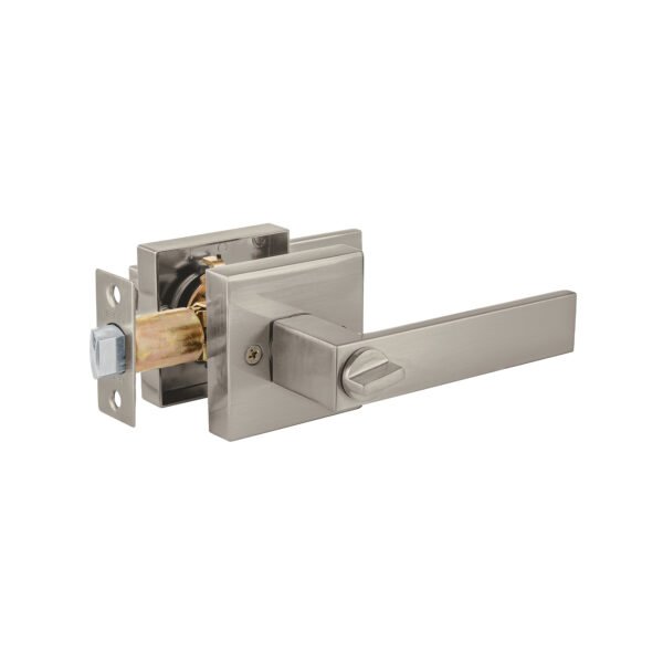 Cerradura manija Módena p/baño níquel satin HERMEX 43996