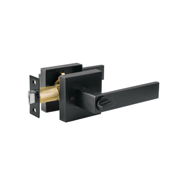 Cerradura manija Módena p/baño negro cil latón 45337