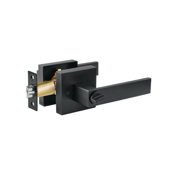 Cerradura manija Módena p/recámara negro cil latón 45335