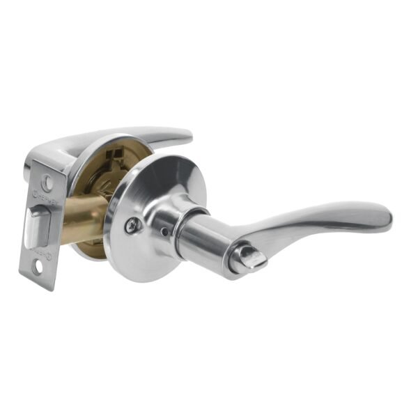 Cerradura manija Milán baño cromo mate cilindro metal 20037