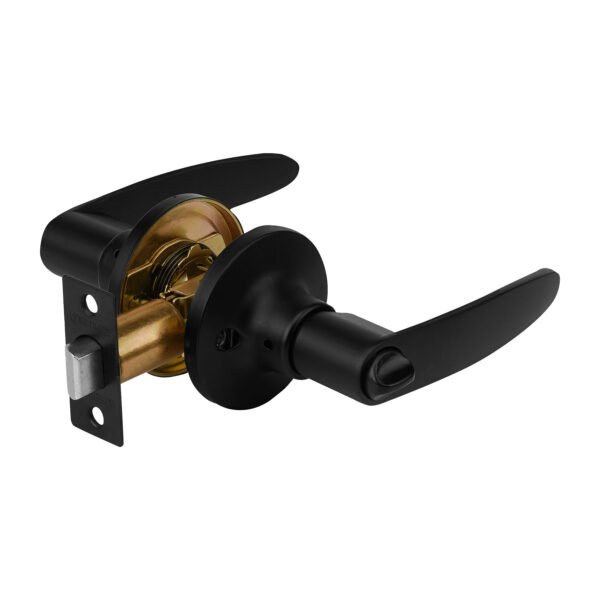 Cerradura de manija Turín p/baño negro cilindro latón 49853