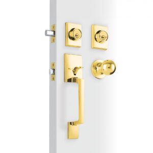 Jaladera y perilla Porto llave-llave latón brillante 45236