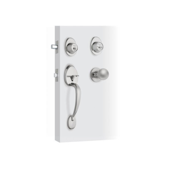 Jaladera y perilla Lugo llave-llave cromo mate HERMEX 43024