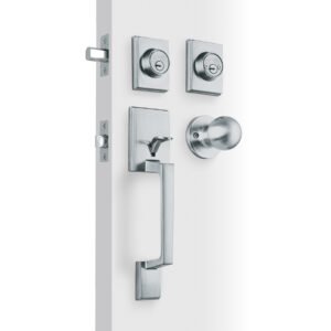 Jaladera y perilla Porto llave-llave cromo mate Hermex 45279