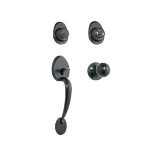 Jaladera y perilla Lugo llave-llave negro HERMEX 48436