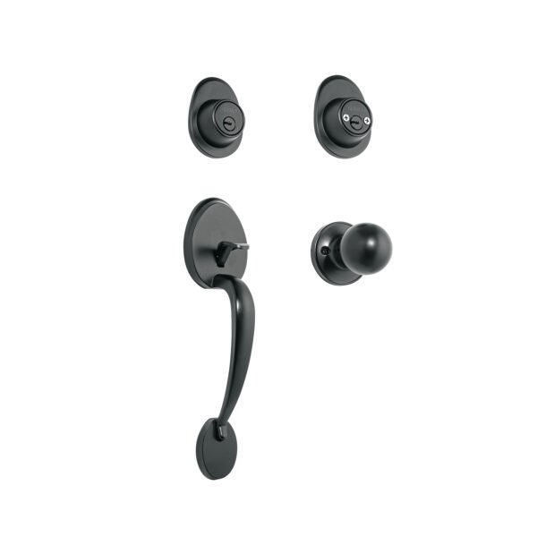 Jaladera y perilla Lugo llave-llave negro HERMEX 48436