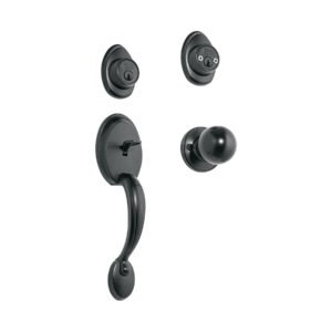 Jaladera y perilla Berna llave-llave negro BASIC 27238